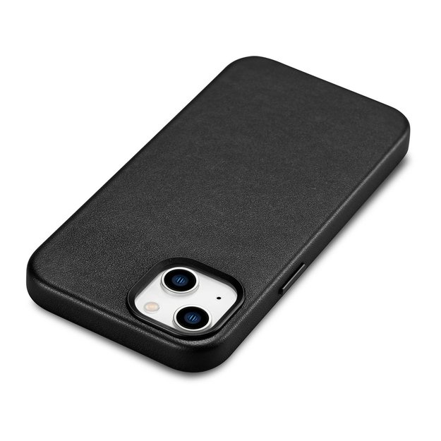 iCarer Case Leather cover for iPhone 14 Plus genuine leather case black (compatible with MagSafe) 42