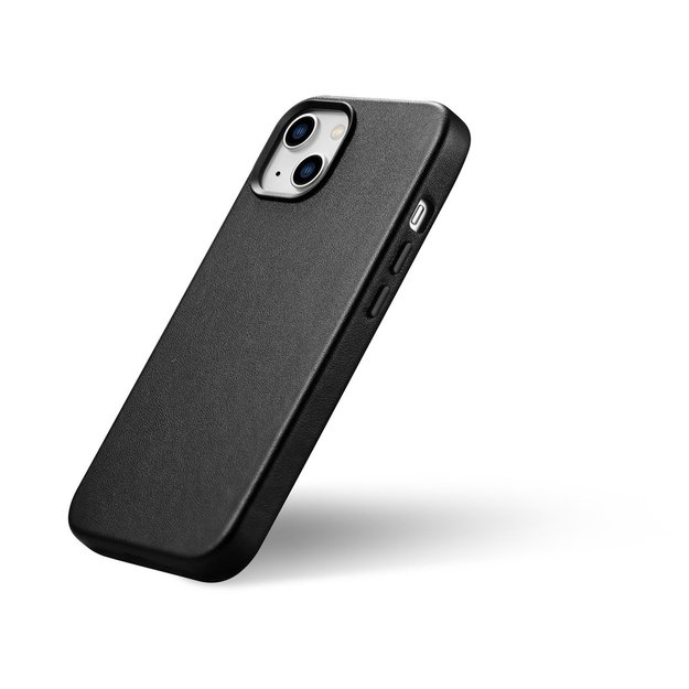 iCarer Case Leather cover for iPhone 14 Plus genuine leather case black (compatible with MagSafe) 40