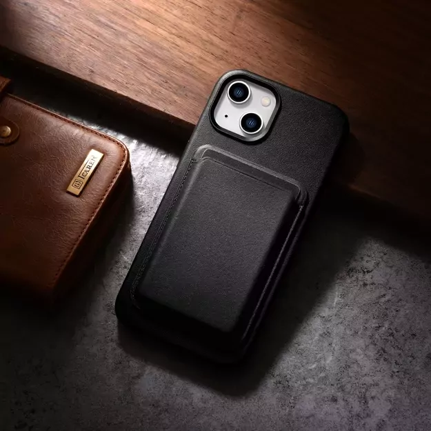 iCarer Case Leather cover for iPhone 14 Plus genuine leather case black (compatible with MagSafe) 34