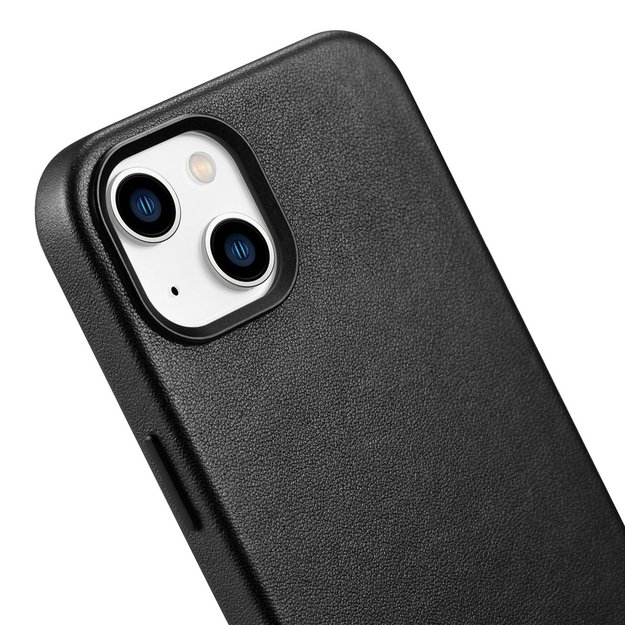 iCarer Case Leather cover for iPhone 14 Plus genuine leather case black (compatible with MagSafe) 39