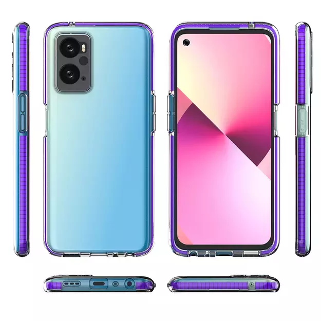Spring Case Cover for Realme 9i, Oppo A36 / A76 / A96 Silicone Cover with Frame light pink 1