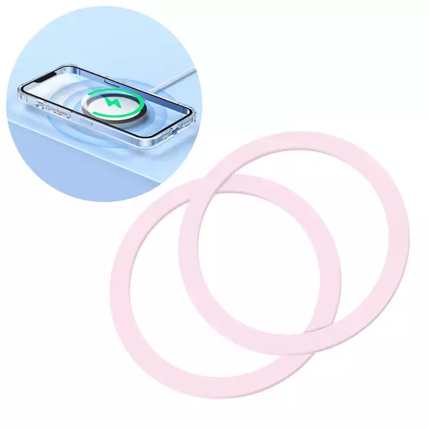 Joyroom set of metal magnetic rings for smartphone 2 pcs. pink (JR-Mag-M3)