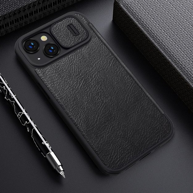 Nillkin Qin Leather Pro Case iPhone 14 Plus Camera Cover Holster Cover Flip Case Black 9