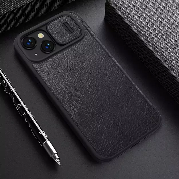 Nillkin Qin Leather Pro Case iPhone 14 Plus Camera Cover Holster Cover Flip Case Black 38