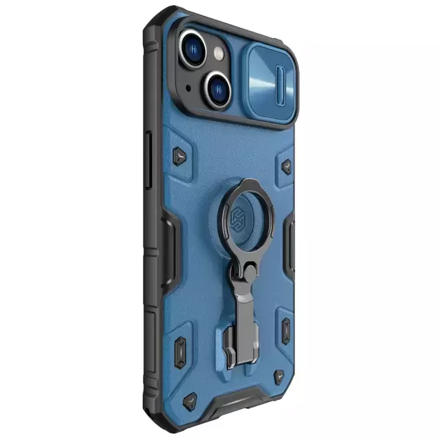 Nillkin CamShield Armor Pro Case iPhone 14 Plus armored cover with camera cover ring stand blue 2