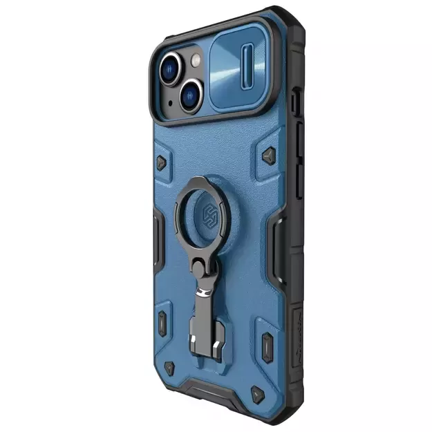 Nillkin CamShield Armor Pro Case iPhone 14 Plus armored cover with camera cover ring stand blue 1