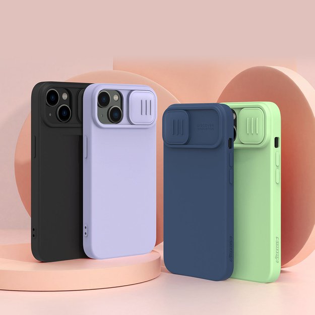 Nillkin CamShield Silky Silicone Case iPhone 14 Plus Case with Camera Protector Black 2