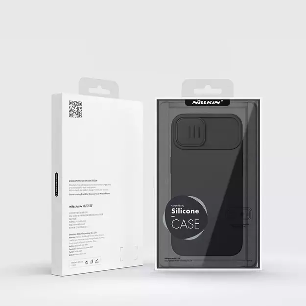 Nillkin CamShield Silky Silicone Case iPhone 14 Plus Case with Camera Protector Black 9