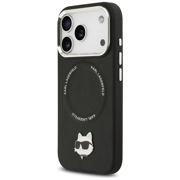Karl Lagerfeld Choupette Pin MagSafe Case for iPhone 17 Pro Max - Black 1