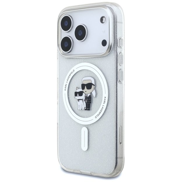 Karl Lagerfeld IML Karl Choupette Glitter MagSafe Case for iPhone 17 Pro Max - Transparent 1