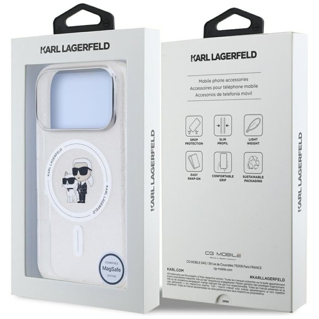 Karl Lagerfeld IML Karl Choupette Glitter MagSafe Case for iPhone 17 Pro Max - Transparent 7