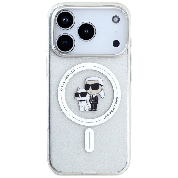 Karl Lagerfeld IML Karl Choupette Glitter MagSafe Case for iPhone 17 Pro Max - Transparent 2