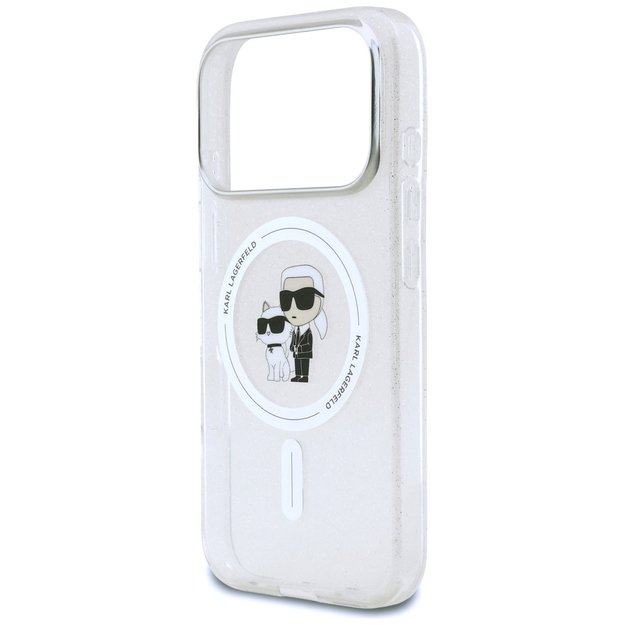 Karl Lagerfeld IML Karl Choupette Glitter MagSafe Case for iPhone 17 Pro Max - Transparent 5