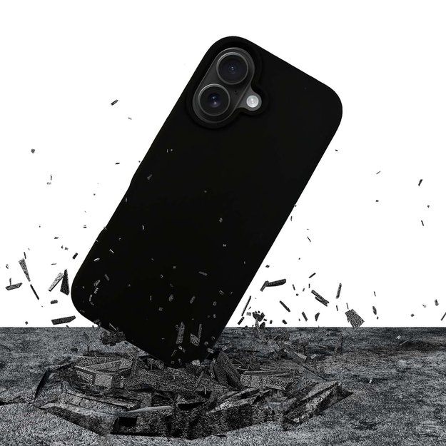 3mk Silicone Case for iPhone 16 - Black 3