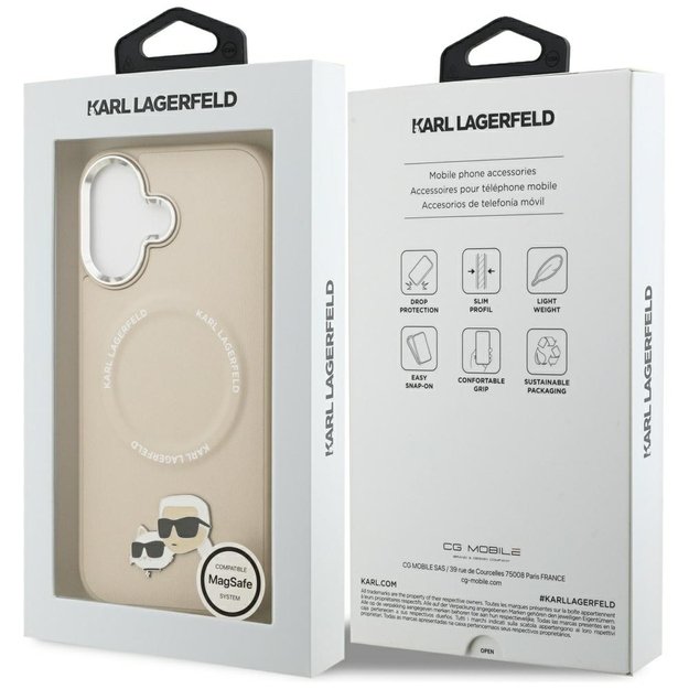 Karl Lagerfeld Karl &amp  Choupette Pins MagSafe Case for iPhone 17 - Beige 7