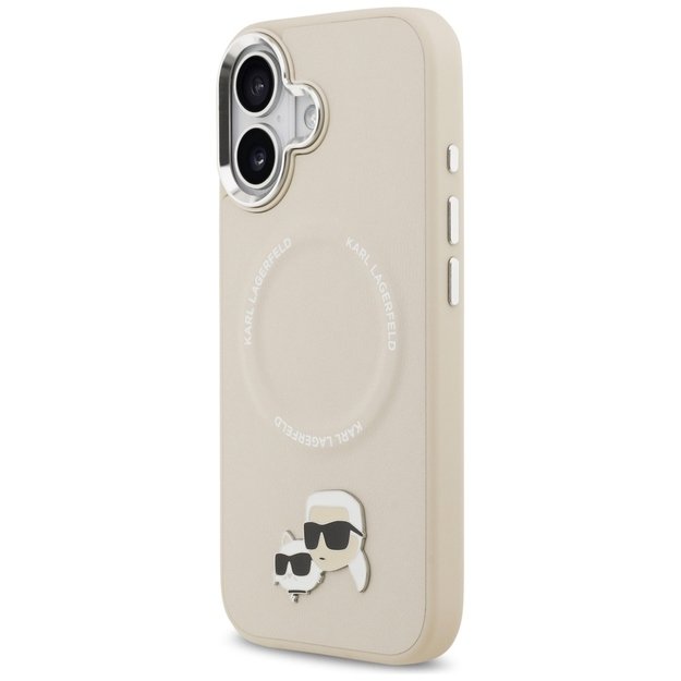 Karl Lagerfeld Karl &amp  Choupette Pins MagSafe Case for iPhone 17 - Beige 1