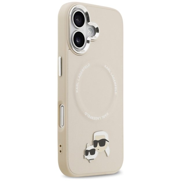 Karl Lagerfeld Karl &amp  Choupette Pins MagSafe Case for iPhone 17 - Beige 3