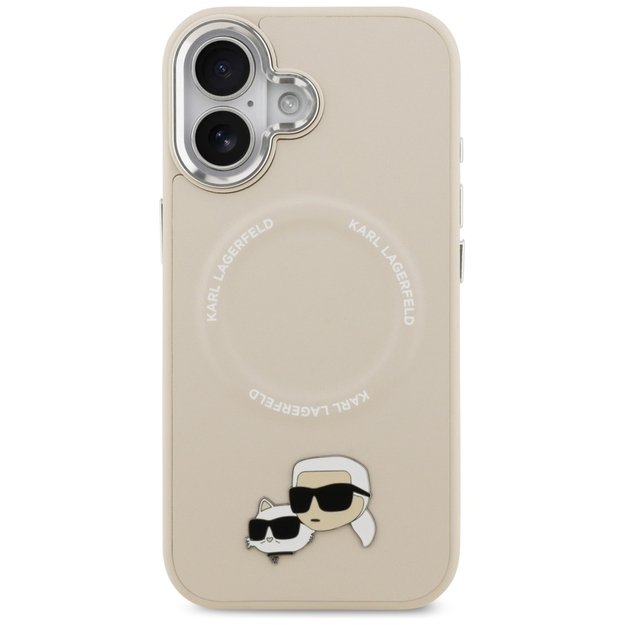 Karl Lagerfeld Karl &amp  Choupette Pins MagSafe Case for iPhone 17 - Beige 2