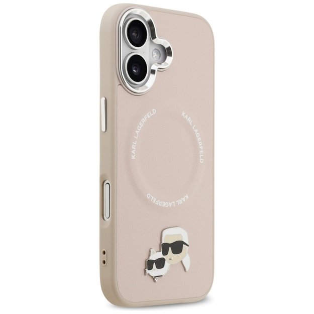 Karl Lagerfeld Karl &amp  Choupette Pins MagSafe Case for iPhone 17 Pink 3