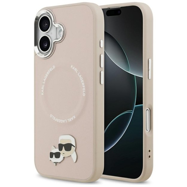 Karl Lagerfeld Karl &amp  Choupette Pins MagSafe Case for iPhone 17 Pink