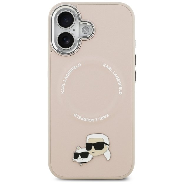 Karl Lagerfeld Karl &amp  Choupette Pins MagSafe Case for iPhone 17 Pink 2