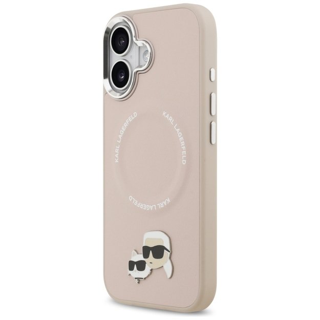 Karl Lagerfeld Karl &amp  Choupette Pins MagSafe Case for iPhone 17 Pink 1