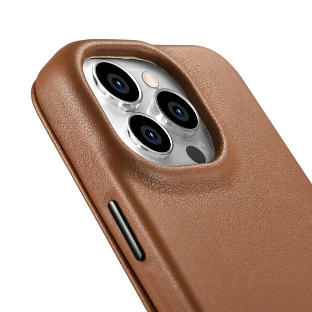 iCarer CE Premium Leather Folio Case iPhone 14 Pro Magnetic Flip Leather Folio Case MagSafe brown (WMI14220714-BN) 14