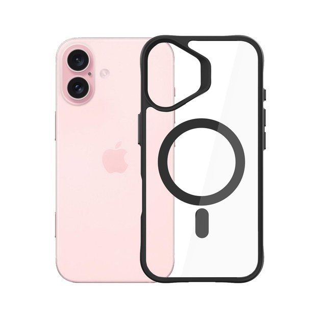 3mk Satin Armor MagCase with MagSafe for iPhone 16 Plus - Clear with Black Frame 5