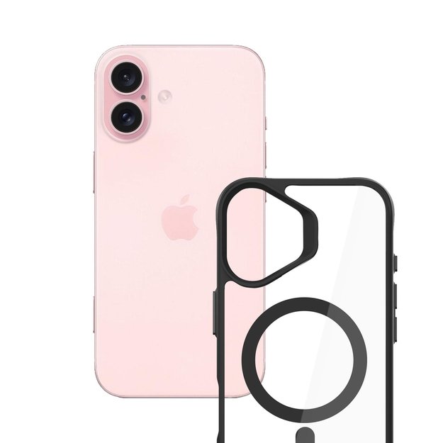3mk Satin Armor MagCase with MagSafe for iPhone 16 Plus - Clear with Black Frame 2