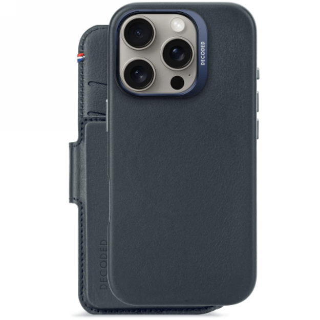 Decoded Leather Detachable Wallet MagSafe Case with Wallet for iPhone 16 Pro - Blue 1
