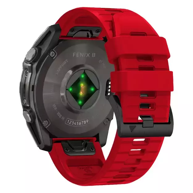 Tech-Protect Silicone Line Strap for Garmin Fenix 5X / 5X Plus / 6X / 6X Pro / 7X / 8 (51 mm) - Red 5
