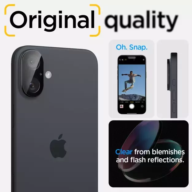 Spigen Optik GLAS.TR Camera Protector 2-PACK for iPhone 16 / 16 PLUS - Black 24