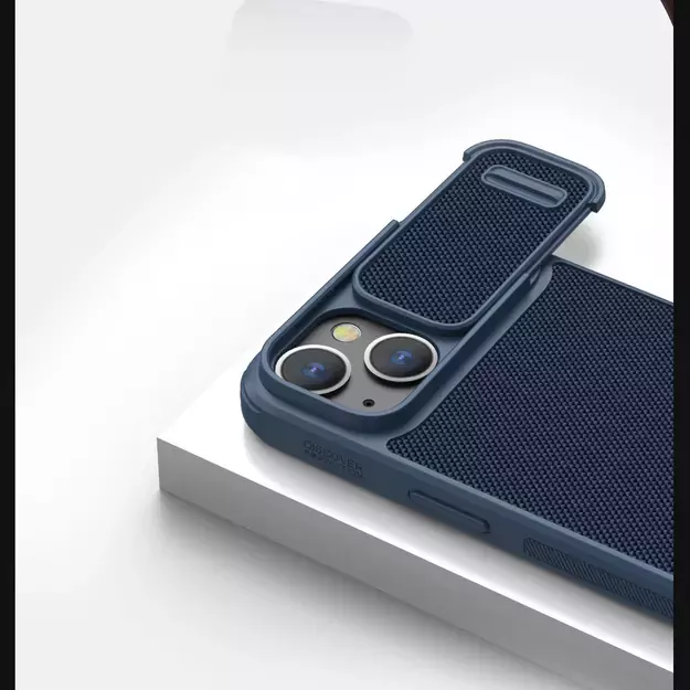 Nillkin Textured S Case for iPhone 14, armored cover with camera cover, blue 12