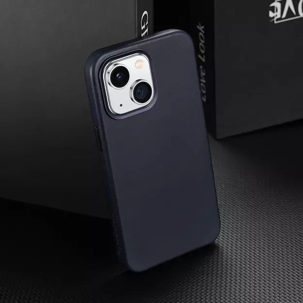 Dux Ducis Naples case for iPhone 14 Plus magnetic leather case MagSafe blue 10