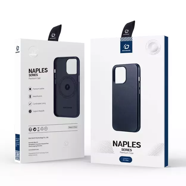Dux Ducis Naples case for iPhone 14 Plus magnetic leather case MagSafe blue 4