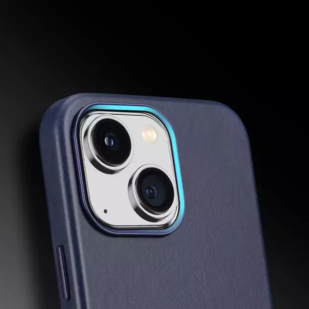 Dux Ducis Naples case for iPhone 14 Plus magnetic leather case MagSafe blue 3
