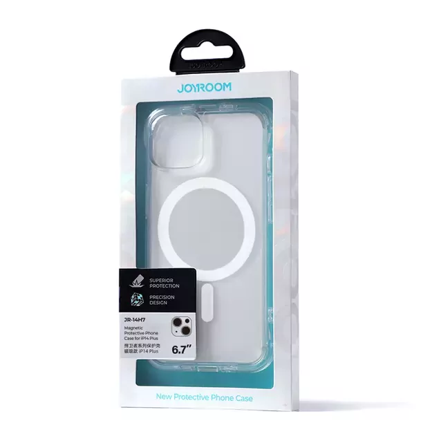 Joyroom Magnetic Defender Magnetic Case for iPhone 14 Plus Armored Case with Hooks Stand Clear (MagSafe Compatible) 4
