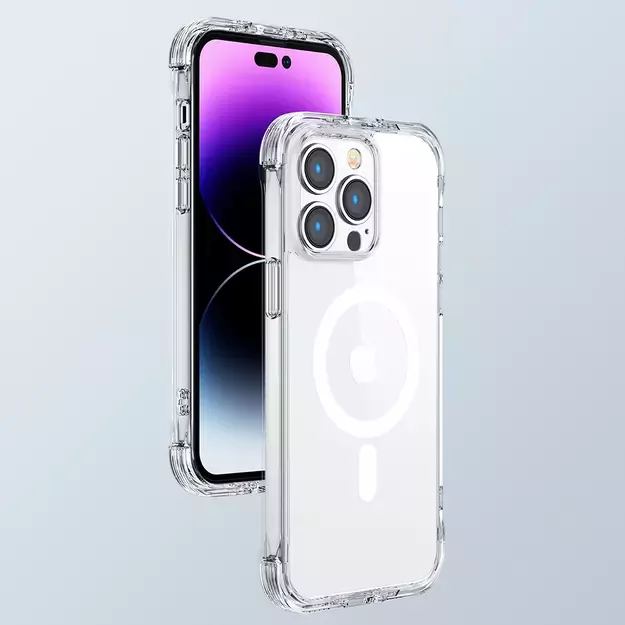 Joyroom Magnetic Defender Magnetic Case for iPhone 14 Plus Armored Case with Hooks Stand Clear (MagSafe Compatible) 8