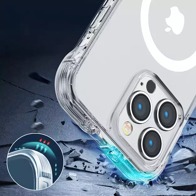Joyroom Magnetic Defender Magnetic Case for iPhone 14 Plus Armored Case with Hooks Stand Clear (MagSafe Compatible) 9