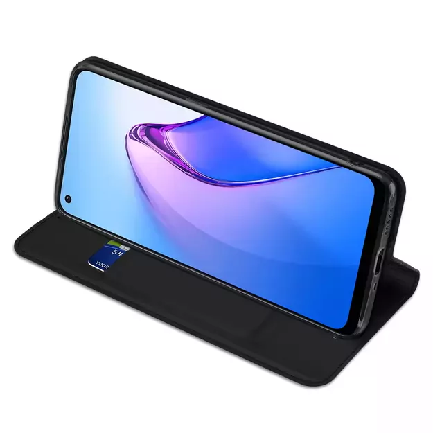 Dux Ducis Skin Pro case for Oppo Reno 8 flip cover card wallet stand black 28