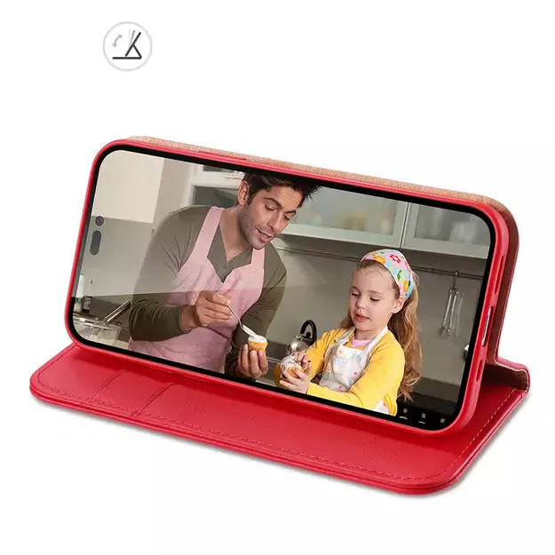 Dux Ducis Hivo Leather Flip Cover Genuine Leather Wallet for Cards and Documents iPhone 14 Pro Max Red 31