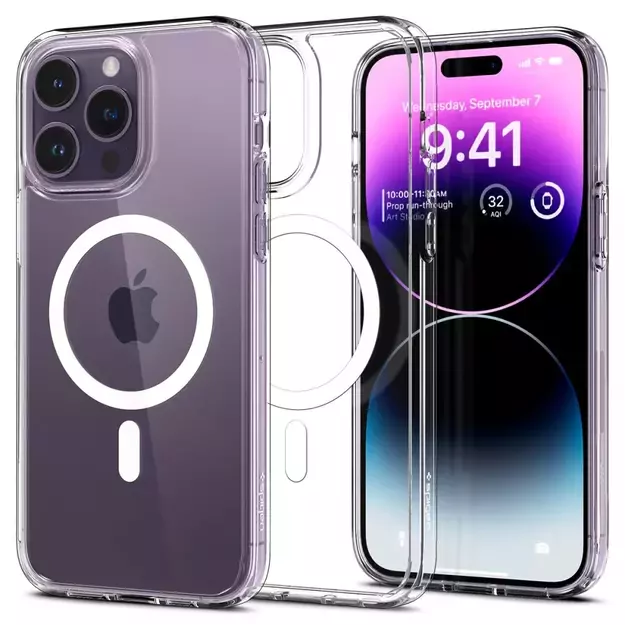 Spigen Ultra Hybrid Mag Case with MagSafe for iPhone 14 Pro Max - Clear/White