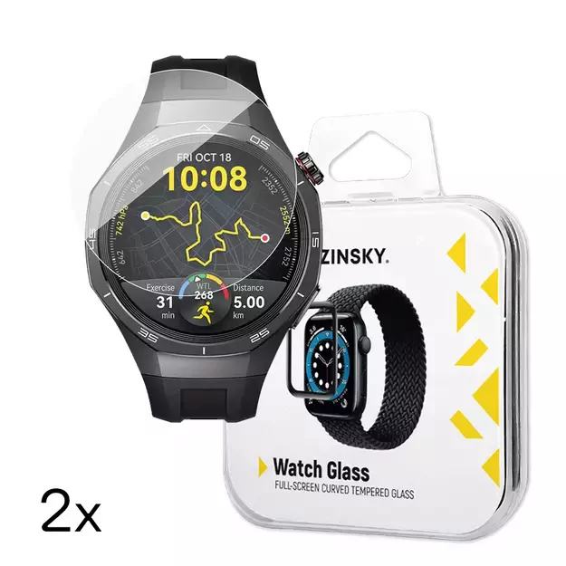 Wozinsky Full Glue Tempered Glass for Huawei Watch GT 5 / GT 5 Pro / GT 4 / GT 4 Pro / GT 3 / GT 3 Pro 46mm (2 pcs.)