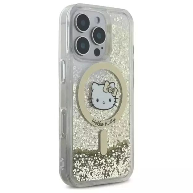Hello Kitty Liquid Glitter Fever MagSafe iPhone 16 Pro Case - Gold 10
