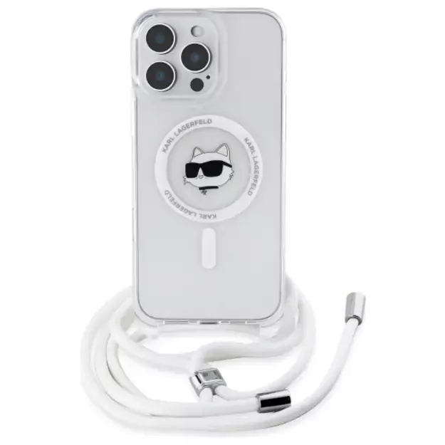 Karl Lagerfeld IML Choupette Head &amp  Cord Magsafe Case for iPhone 16 Pro Max - Clear 7