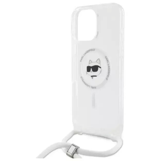 Karl Lagerfeld IML Choupette Head &amp  Cord Magsafe Case for iPhone 16 Pro Max - Clear 10