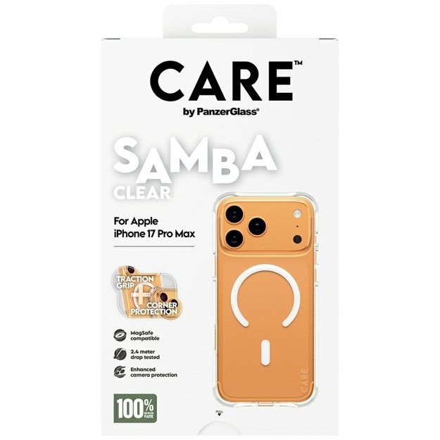 CARE by PanzerGlass Fashionable Samba Case w. White MagSafe for iPhone 17 Pro Max - Transparent 4
