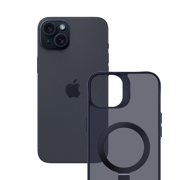 3mk Smoke Case Mag&amp Stand for Apple iPhone 15 - black 1