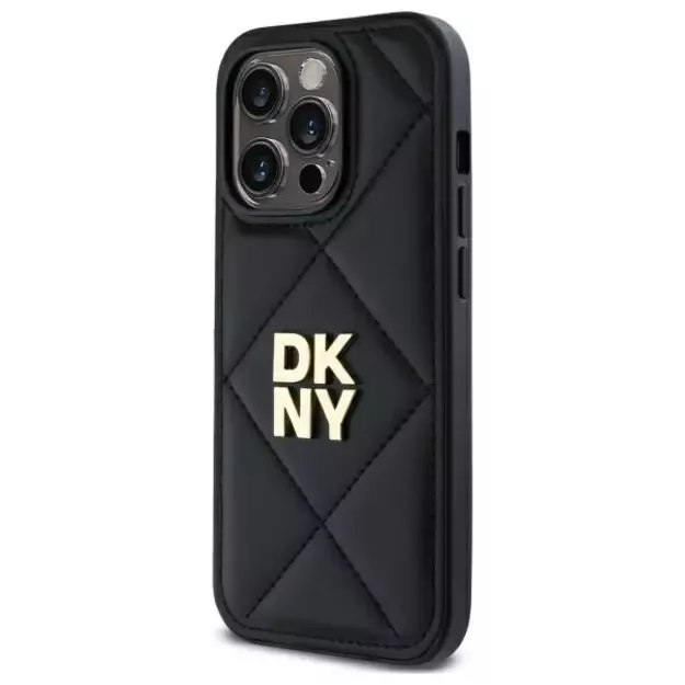 DKNY Quilted Stack Logo iPhone 14 Pro Case - Black 8