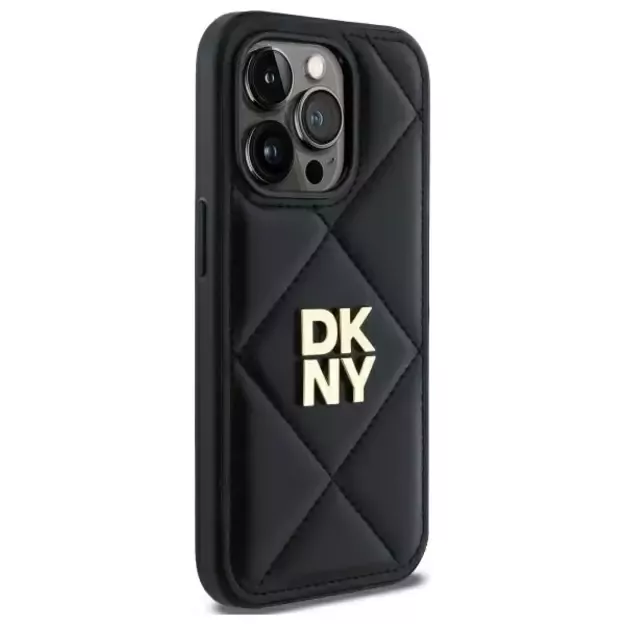 DKNY Quilted Stack Logo iPhone 14 Pro Case - Black 10